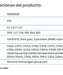 Sensor Temperatura Jetta A4 Clas/golf/crafter Oem Vw 2 Pines - Imagen 3